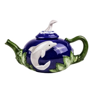 Vintage Animalia Ceramic Dolphin Tea Pot For Sale