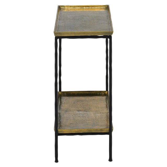 Modern Currey & Company Boyles Brass Side Table For Sale - Image 3 of 5