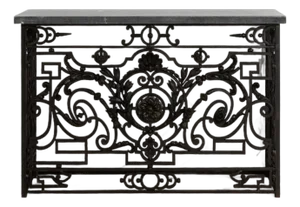 Neoclassical Wrought Iron Console With Belgian Bluestone