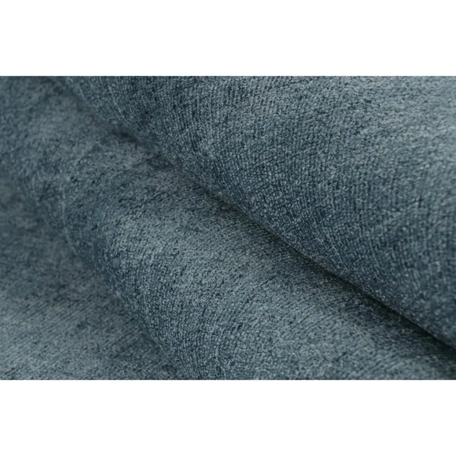 Contemporary Rug & Kilim’s Modern Rug in Solid Blue Tone-on-Tone Striae For Sale - Image 3 of 6