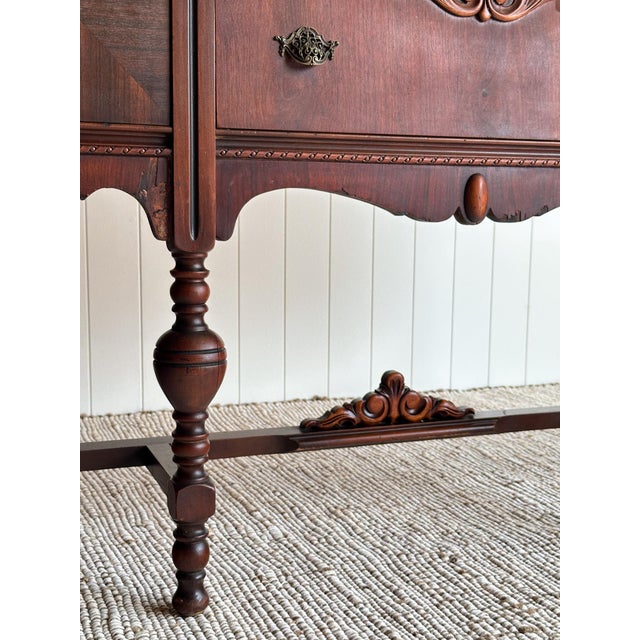 1920s Antique Jacobean Revival Mahogany Sideboard For Sale - Image 10 of 14