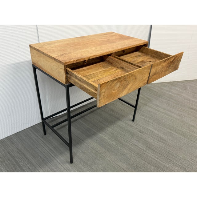 West Elm West Elm Industrial Mango Wood Mini Desk For Sale - Image 4 of 12