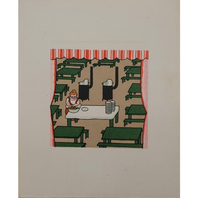 Lucien Boucher, La cuisinière, Lithograph For Sale
