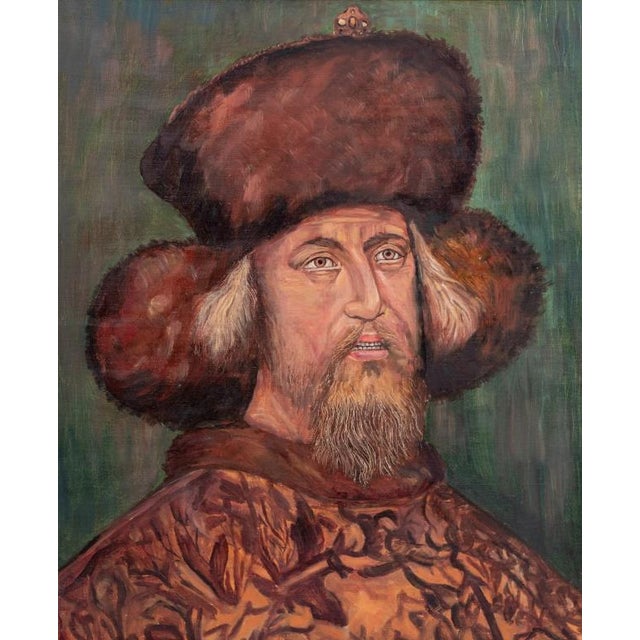 After Antonio Pisanello (Italian, 1395-1455), Portrait of Sigismund of Luxembourg, Oil on Canvas, 20th century, unsigned,...