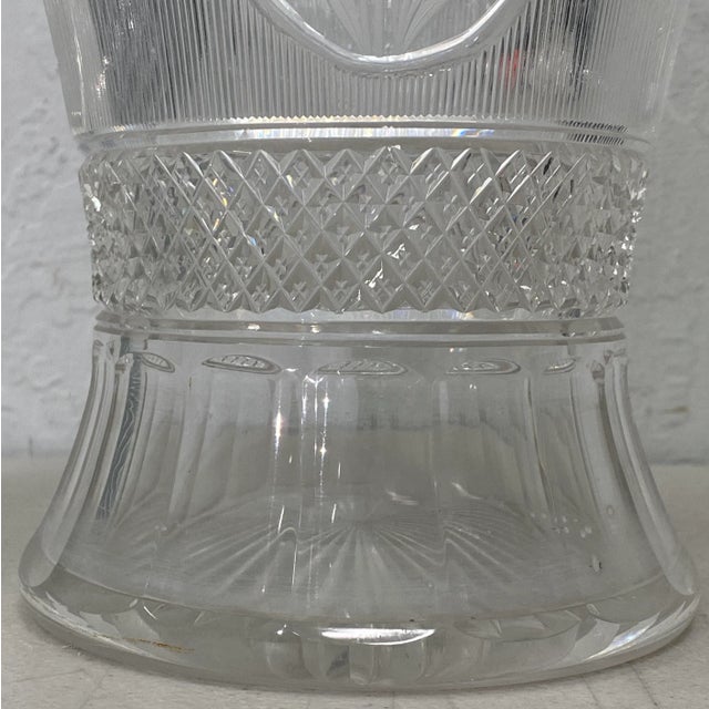 Antique Hand Cut Crystal Vase with Floral & Grape Motif c.1920 An absolutely gorgeous hand cut crystal vase. We have found...