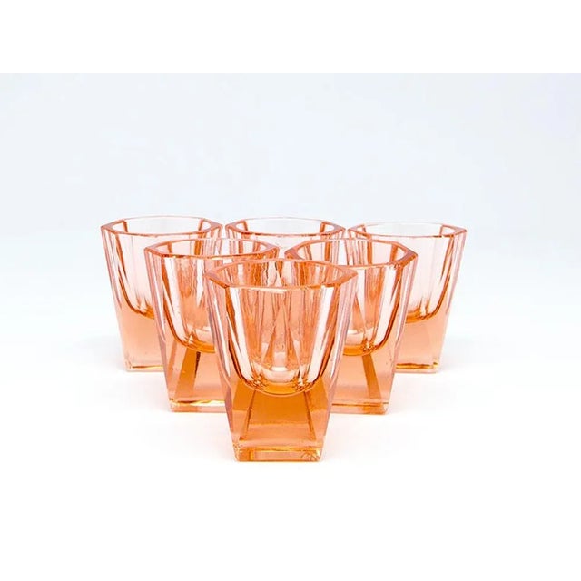 Art Deco Vodka Glasses, Former Czechslovakia, 1930s, Set of 6 For Sale - Image 11 of 12