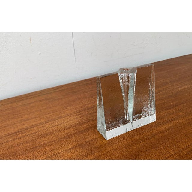 Mid-Century Modernist Glass Block Vase, 1960s For Sale - Image 13 of 18