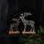 Kenneth Ludwig Chicago Metal Deer Silhouette with Wood Base (Set of 2) For Sale - Image 4 of 4