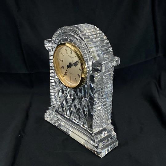 Waterford Crystal “Lismore” Mantle Carriage Clock Gold Face (7.25-inch, Vintage, New Battery) For Sale In Philadelphia - Image 6 of 18