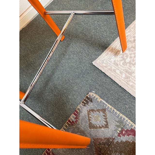 Euro Style Isabelle Orange Counter Stools, Pair For Sale - Image 12 of 12
