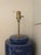 Visual Comfort Darina Large Table Lamp in Pebbled Blue With Linen Shade For Sale - Image 4 of 5