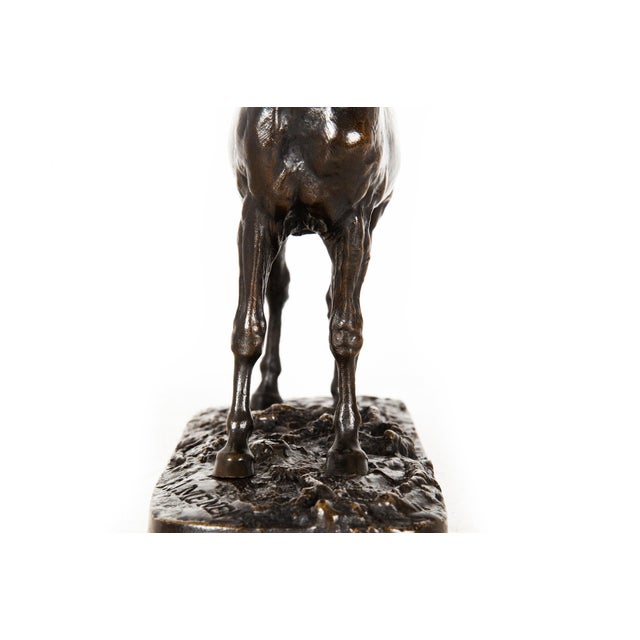 French Antique Bronze Sculpture of Ibrahim, Arabian Stallion by Pierre Jules Mene For Sale - Image 12 of 16