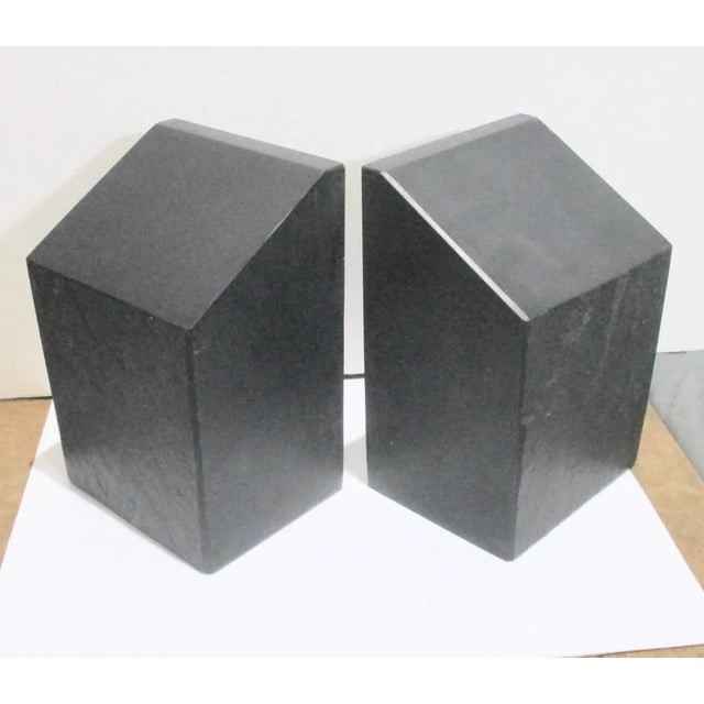 1970s Mid-Century Black Granite Bookends - a Pair For Sale - Image 9 of 9