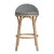 Spritely Home Accent Furniture Tobias 24.5 in. Seat Height Outdoor Rattan and Metal Low Back Counter Stool, Gray/White Dot / Natural Rattan Frame For Sale - Image 4 of 8