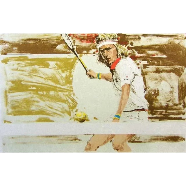 "Bjorn Borg" by Aldo Luongo Original Limited Edition Lithograph on Japon Paper Hand Signed by the Artist Image Size: 17" x...