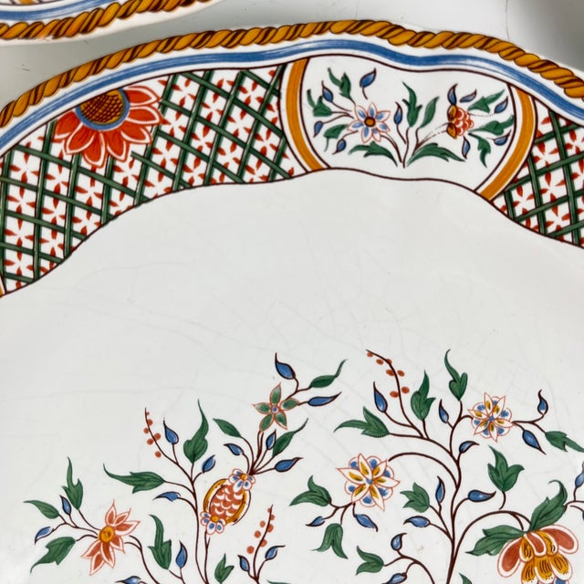 Vintage Dessert Plates with Rouen Sainfoin Pattern from Gien, 1990, Set of 6 For Sale - Image 9 of 10