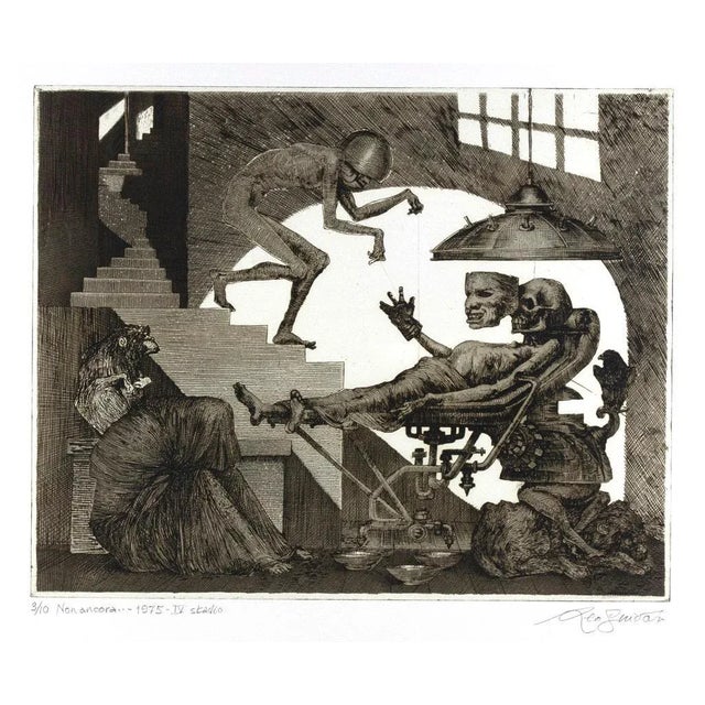 Leo Guida, Not Yet, Original Etching, 1975 For Sale - Image 4 of 4