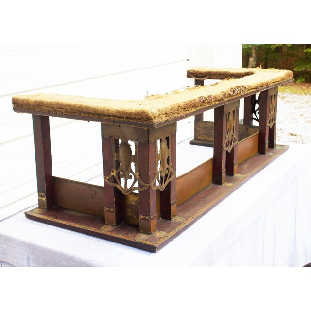 Gothic Antique Gothic Revival Fireplace Club Fender For Sale - Image 3 of 12