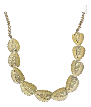 1950s Articulated Leaf Shape Choker Necklace Marked, BSK
