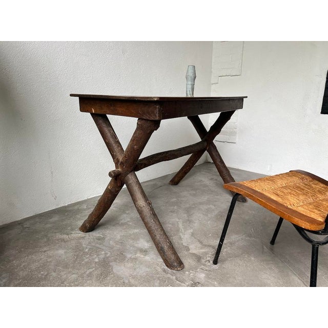Rustic Walnut Desk, France, 1900s For Sale - Image 3 of 18