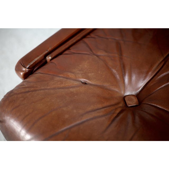 "Space Age" armchair. Jean Prévost, France, Leather, Circa 1970. Vintage state. I have official proof of authenticity such...