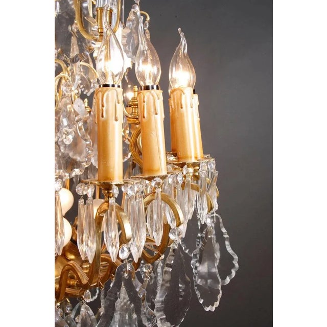 Silver 20th Century Louis XV Style Prism Chandelier For Sale - Image 8 of 11