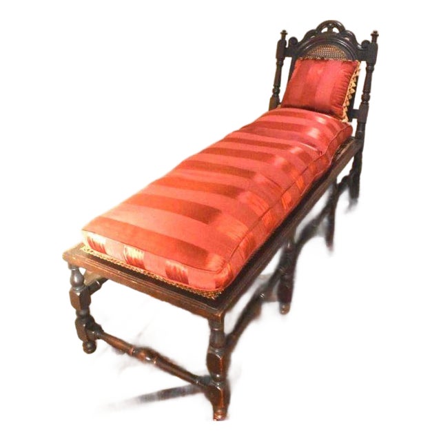 18th Century English Baroque Caned Seat Day Bed For Sale