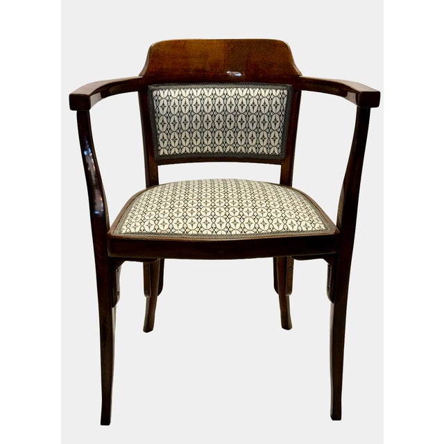 Set of Vienna Secession Armchair with Ottoman by Josef Hoffmann, 1890s For Sale - Image 6 of 18