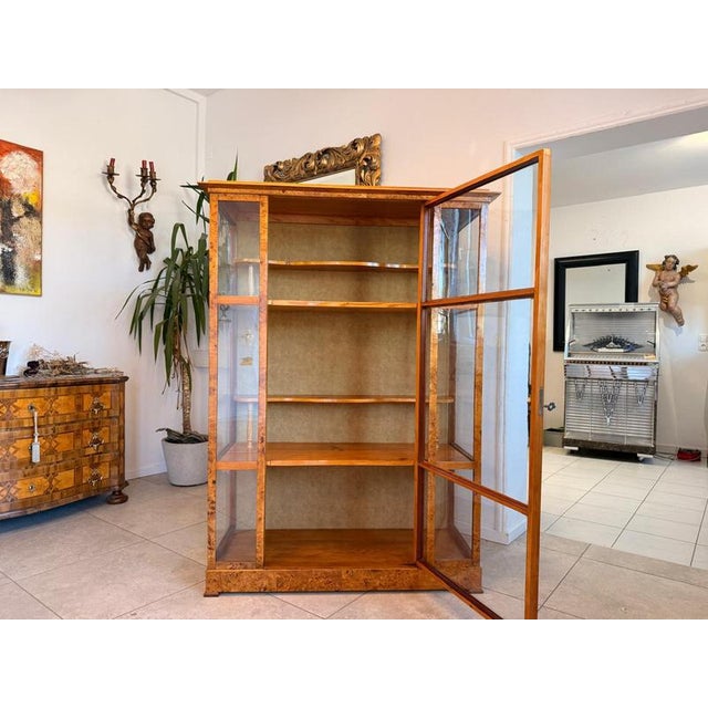 Biedermeier Glass-Fronted Poplar Display Cabinet For Sale - Image 5 of 17