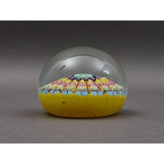 Mid-Century Modern Mid 20th Century Perthshire Scotland Millefiori 16 Spoke Radial Twist Art Glass Paperweight For Sale - Image 3 of 6