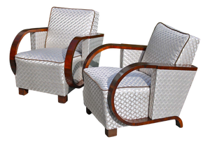 Vintage Art Deco Lounge Chairs, 1920s, Set of 2