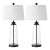 Contemporary Seeded Bubble Glass Table Lamps With Linen Drum Shades - a Pair For Sale