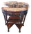 Vintage Chinese Carved Hardwood Demilune Console With Marble Top For Sale