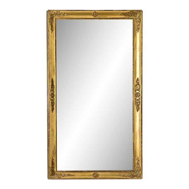 French 19th Century Empire Gold Gilt Mirror For Sale