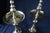 Beautiful pair of large brass Catholic candle stick stands with wide wax catchers around the middle of the bass. These...