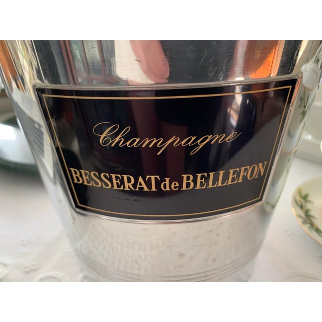 Metal Vintage French Champagne Bucket With Ring Handles For Sale - Image 7 of 12
