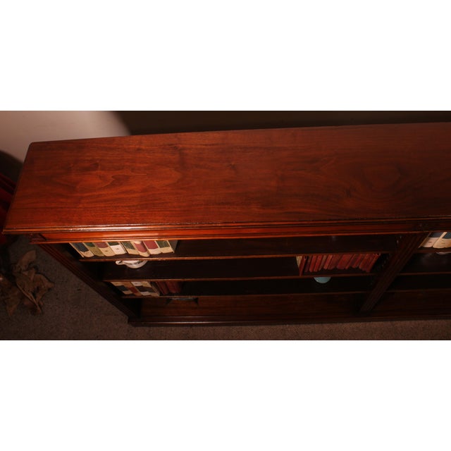 Wood 19th Century Large Mahogany Open Bookcase For Sale - Image 7 of 13