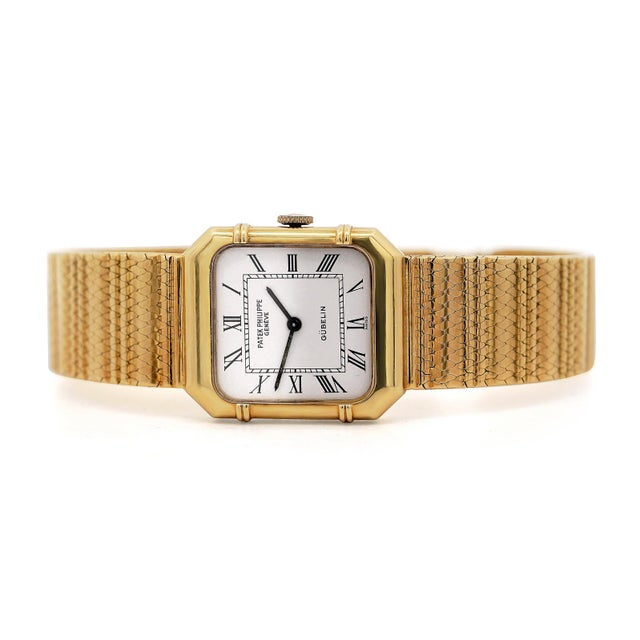 1990s Patek Philippe for Gübelin 4457/1 Double Signed 18k Gold 23mm Manual Watch For Sale - Image 12 of 18