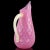 Murano Vintage Pink White Opal Gold Flecks Diamond Quilted Surface Italian Art Glass Pitcher Flower Vase For Sale In Orlando - Image 6 of 12