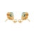 14k Yellow Gold 1.34ct Turquoise Cabochon Diamond Double Halo Stud Earrings- A Pair For Sale - Image 10 of 15