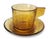 This is a very good set of vintage mid century Italian hand made amber glass demitasse sized cups and saucers, c1960s....