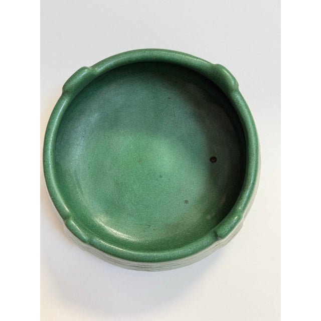 Early 20th Century Early 20th C. Weller Matte Green Buttress-Footed Arts & Crafts Pottery Vessel For Sale - Image 5 of 9