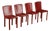 Set of 4 Zanotta Burgundy Leather Dining Chairs, Italy, 1980s, Signed For Sale