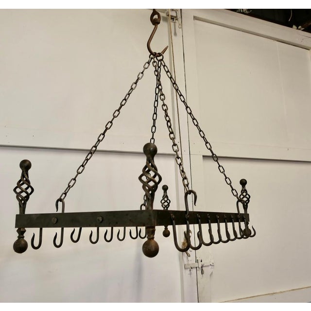Metal Iron Kitchen Utensil or Pot Hanger, 1920s For Sale - Image 7 of 11