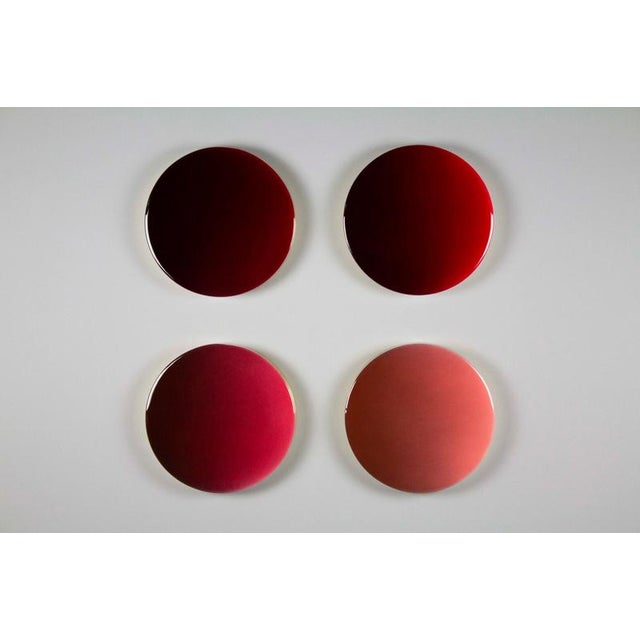 Lipstick Lies Small Wall Sculpture by Corine Vanvoorbergen Dimensions: Ø 20 cm Materials: Brass, wood, crystal glass &...