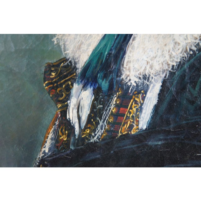 Textile Late 20th Century The Laughing Cavalier After Frans Hals Oil Painting on Canvas Framed For Sale - Image 7 of 12