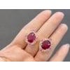 Bochic "Orient" Vintage Pastel & Red Rubies Earrings Set In 18K Gold & Silver For Sale - Image 16 of 18