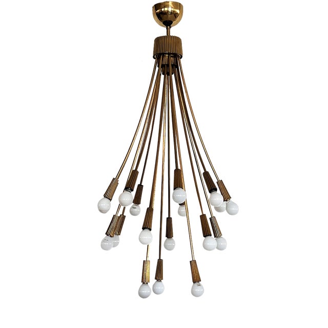 Italian Chandelier in Brass, 1970s For Sale