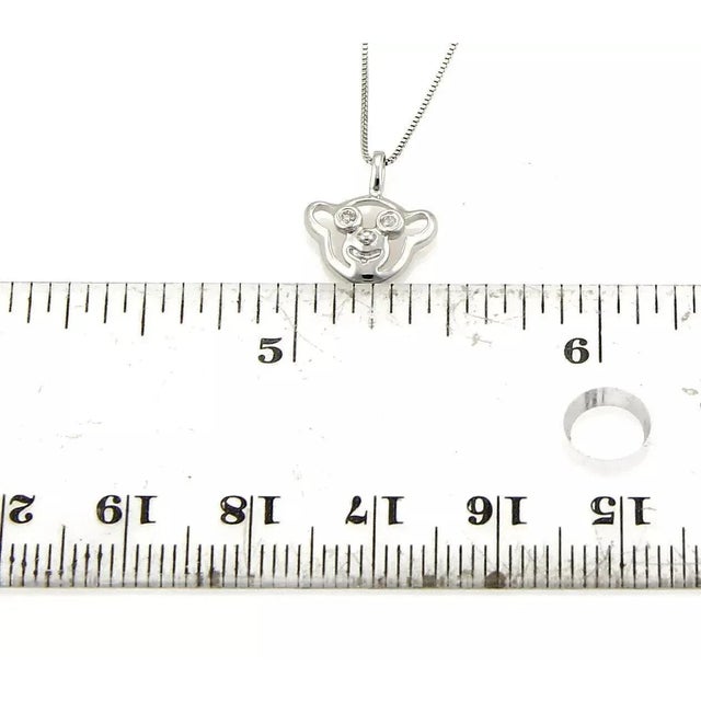 Late 20th Century Bliss Special Moments Diamond Teddy Bear Face 18k White Gold Pendant For Sale - Image 5 of 5