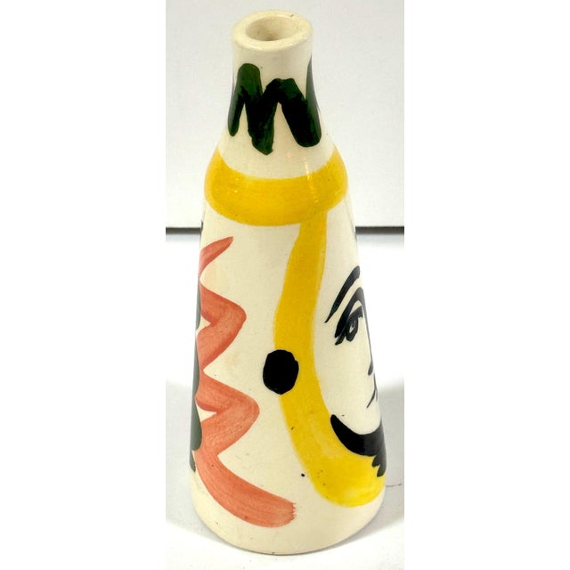 Stamped Edition Padilla “Picasso” Pottery Conical Face Vase, Mexico For Sale In West Palm - Image 6 of 8